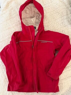 Girls Patagonia Red Rain Wind Jacket